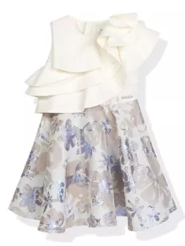 Jessie And James платье с оборками и цветочным принтом, синий