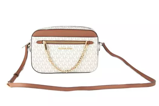Jet Set Большая фирменная кожаная сумка через плечо East West Michael Kors