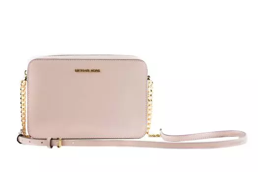 Jet Set Большая сумка через плечо East West из сафьяновой кожи (пудровый оттенок) Michael Kors