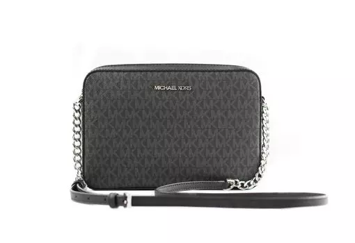 Jet Set Большая сумка через плечо East West из сафьяновой кожи [Черная подпись] Michael Kors