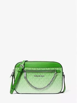 Jet set большой фирменный логотип с эффектом омбре через плечо Michael Kors, зеленый