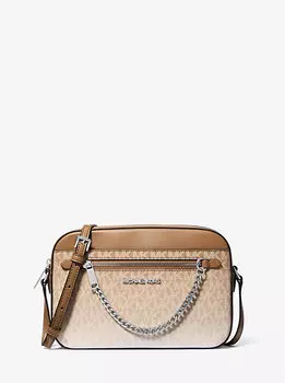Jet set большой фирменный логотип с эффектом омбре через плечо Michael Kors, коричневый