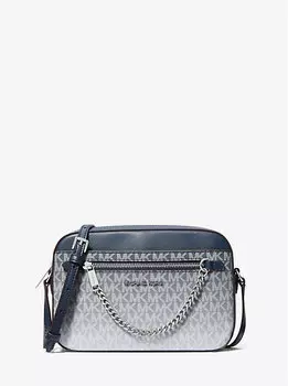 Jet set большой фирменный логотип с эффектом омбре через плечо Michael Kors, синий