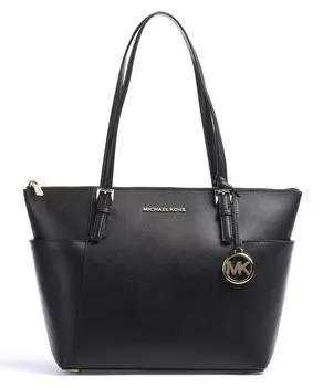Jet Set Item Шоппер из зернистой яловой кожи Michael Kors, черный