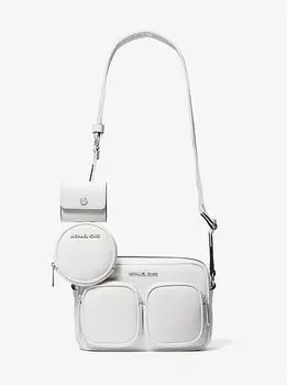 Jet set кожаная сумка через плечо среднего размера с чехлом для apple airpods pro Michael Kors, белый