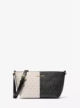 Jet set маленькая двухцветная сумка через плечо с логотипом Michael Kors, черный