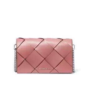 Jet Set Small Flap Chain Leather Crossbody Michael Kors, розовый