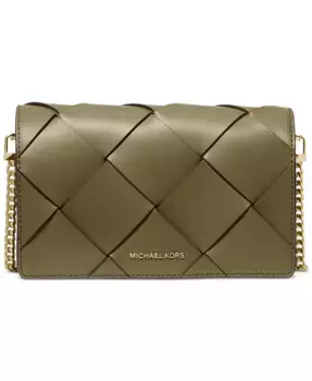 Jet Set Small Flap Chain Leather Crossbody Michael Kors, зеленый