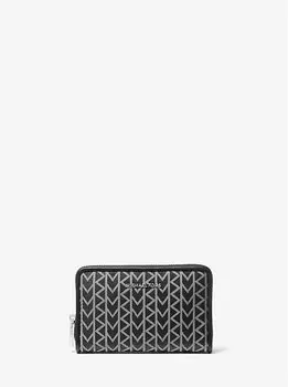 Jet set small mk2000 жаккардовый кошелек с логотипом Michael Kors, черный