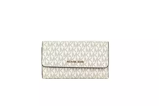 Jet Set Travel кожаный большой клатч-кошелек тройного сложения, ванильный Michael Kors