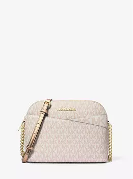 Jet set travel сумка через плечо среднего размера с металлическим фирменным логотипом Michael Kors, золотой