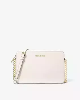 Jet Set женская кожаная сумка через плечо с регулируемым ремешком Michael Michael Kors, белый