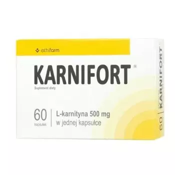 Этифарм, Карнифорт L-карнитин 500 мг, 60 капсул. Inna marka