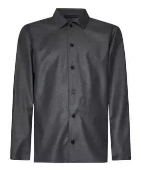 Это фланелевая рубашка с классическим воротником. Low Brand, серый