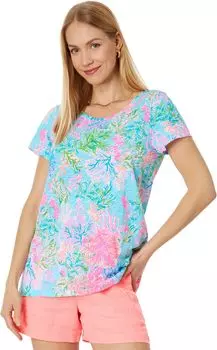 Этта овальный вырез Lilly Pulitzer, цвет Celestial Blue Cay To My Heart