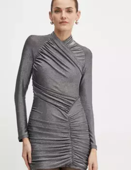 ЭВАЛИНА платье Bardot, серебряный