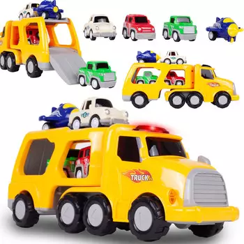 Эвакуатор с транспортными средствами и самолетом MalPlay