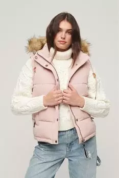 Эверест в искусственном мехе Superdry, розовый