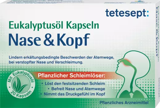 Эвкалиптовое масло капсулы нос+голова 20 шт. tetesept