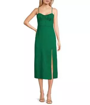 Эволюционное платье без рукавов с разрезом на талии Evolutionary, зеленый