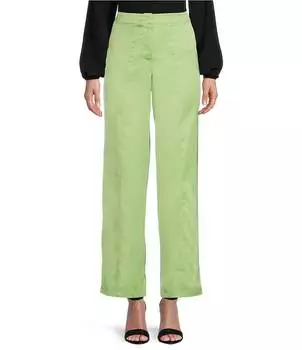 Эволюционные атласные широкие брюки со средней посадкой Evolutionary, зеленый