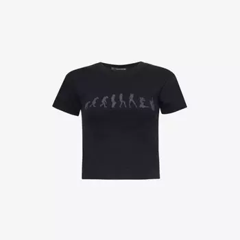 Эволюция женской облегающей футболки из хлопкового джерси Cowboys Of Habit, черный