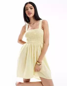 Эксклюзив от Esmee - желтое короткое платье для плавания с оборками Esme