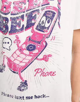 Эксклюзивная белая футболка с мотивом «beep beep»