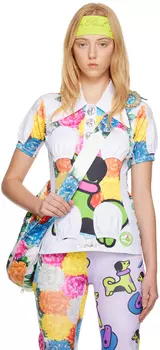 Эксклюзивная белая футболка SSENSE 'Green Dog Ball' Chopova Lowena