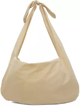 Эксклюзивная бежевая большая сумка на плечо SSENSE с узлом AMOMENTO