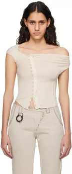 Эксклюзивная бежевая майка SSENSE HYEIN SEO