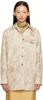 Эксклюзивная бежевая рубашка Dries Van Noten SSENSE