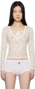 Эксклюзивная блузка SSENSE Off-White Ribbon Lace Yuhan Wang