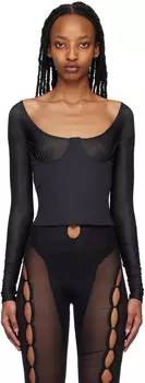 Эксклюзивная черная блуза-бюстье SSENSE Scythe KNWLS