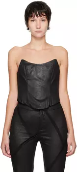 Эксклюзивная черная корсетная майка SSENSE KIM SHUI