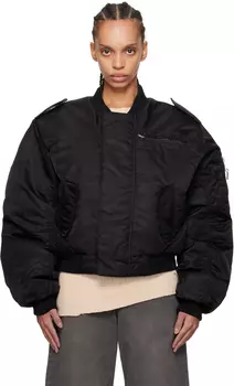 Эксклюзивная черная куртка-бомбер SSENSE A-2 Entire Studios