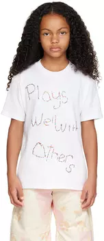 Эксклюзивная детская белая футболка Collina Strada SSENSE