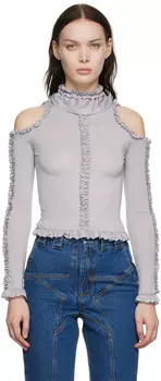 Эксклюзивная фиолетовая футболка с длинным рукавом SSENSE Lulu BARRAGN