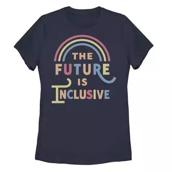 Эксклюзивная футболка Junior's The Future Is Inclusive с разноцветной радужной надписью
