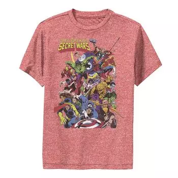 Эксклюзивная футболка Marvel D23 для мальчиков 8–20 лет с изображением героя и коллажа по франшизе Secret Wars Marvel
