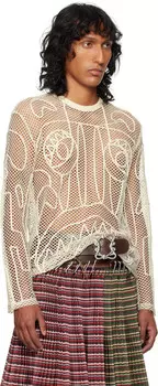 Эксклюзивная футболка Off-White Graphic Net с длинными рукавами от SSENSE Charles Jeffrey LOVERBOY