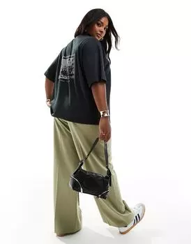 Эксклюзивная футболка оверсайз серого цвета с принтом на спине 4th & Reckless