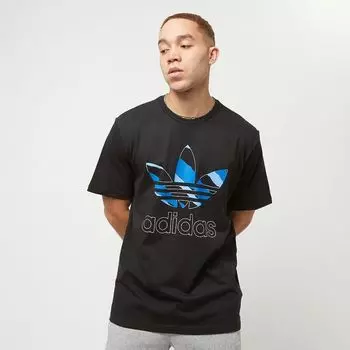 Эксклюзивная футболка с рваным камуфляжем adidas Originals, цвет black/bluebird/semi blue burst