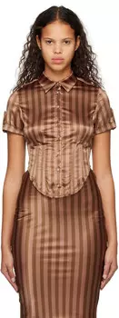 Эксклюзивная коричневая рубашка SSENSE Work Max Miaou