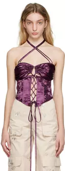 Эксклюзивная корсетная майка SSENSE фиолетового цвета KIM SHUI