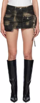 Эксклюзивная мини-юбка Fay Denim Black & Off-White от SSENSE The Attico