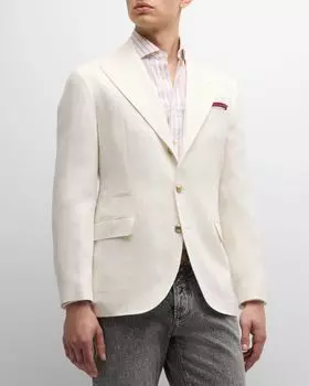 Эксклюзивная мужская льняная спортивная куртка Brunello Cucinelli, цвет Off White