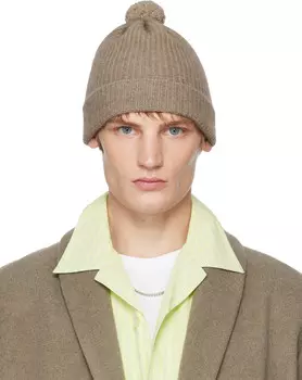 Эксклюзивная Ночная Вязаная Шапка SSENSE Коричневого цвета AURALEE Edition Tekla