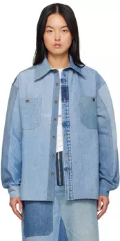 Эксклюзивная синяя переработанная джинсовая рубашка Carter Young SSENSE