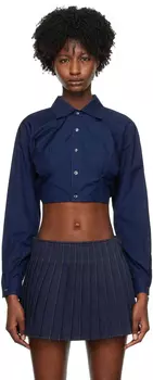 Эксклюзивная синяя рубашка AMI Alexandre Mattiussi SSENSE